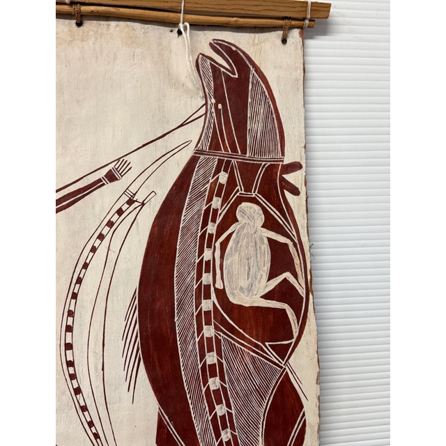 1980s Art Aboriginal Bark Painting For Sale - Image 5 of 12