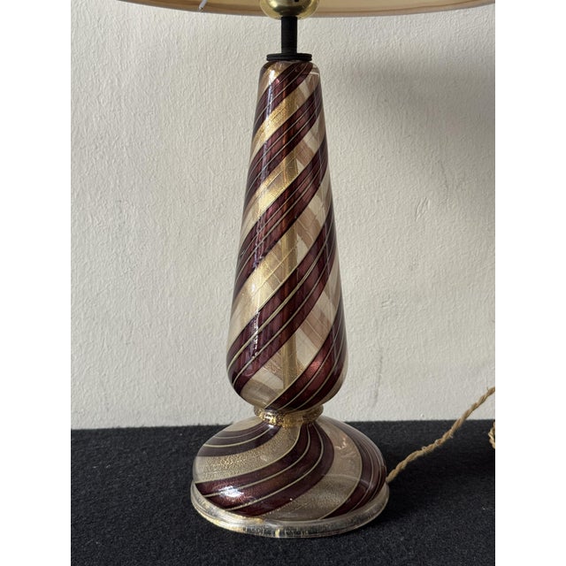 Murano Glass Spiral Table Lamp by Ercole Barovier for Barovier & Toso, Italy, 1950s For Sale - Image 3 of 9
