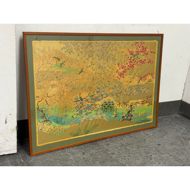 Japanese Sōgara Yūzen Japanese Artwork, Framed For Sale - Image 3 of 12