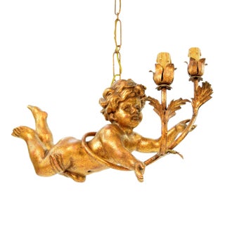 Mid-Century Cherub Ceiling Light For Sale