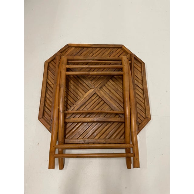8 Sided Folding Bamboo Breakfast or Center Table For Sale - Image 4 of 9