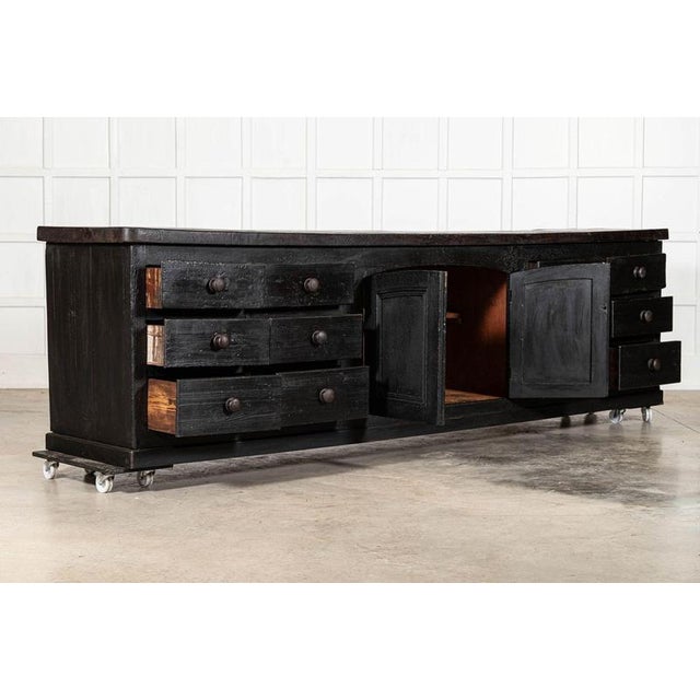 19th Century English Country House Elm and Pine Kitchen Scullery Island, 1850 For Sale - Image 8 of 17