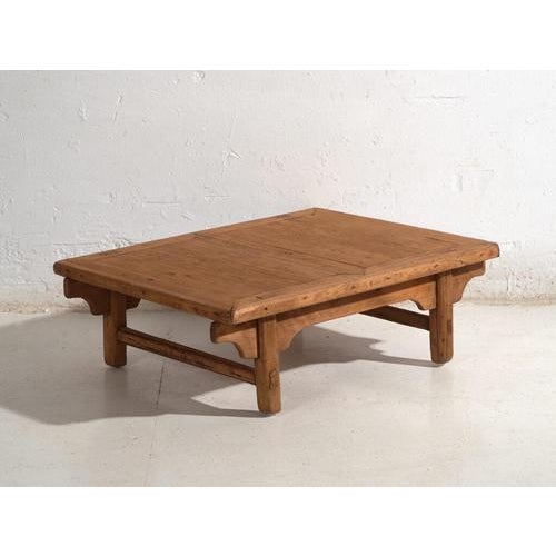 Low Antique Chinese Qing Dynasty Kang Table in Pine For Sale - Image 10 of 10