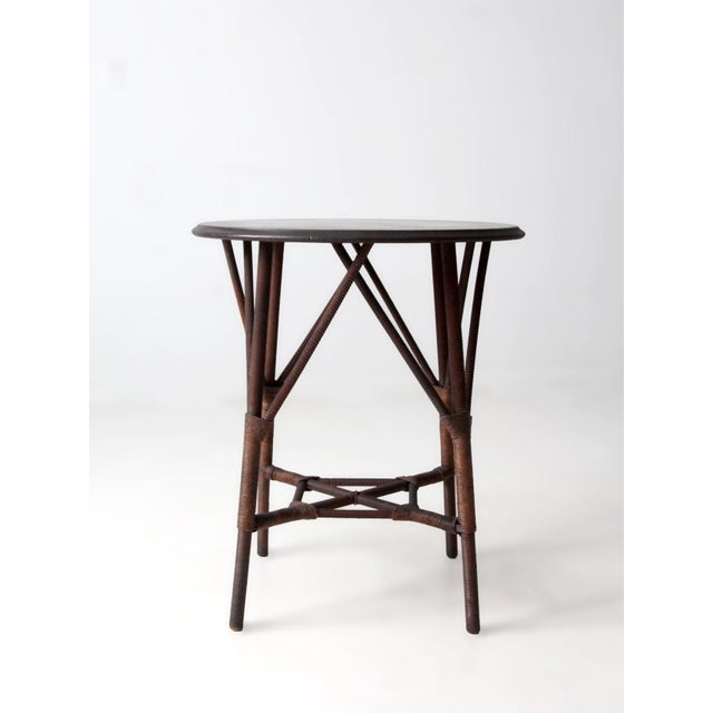 Early 20th Century Wicker and Wood Side Table For Sale - Image 10 of 16
