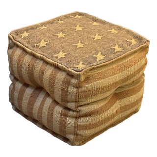 Restoration Hardware Teen American Flag Canvas Pouf For Sale