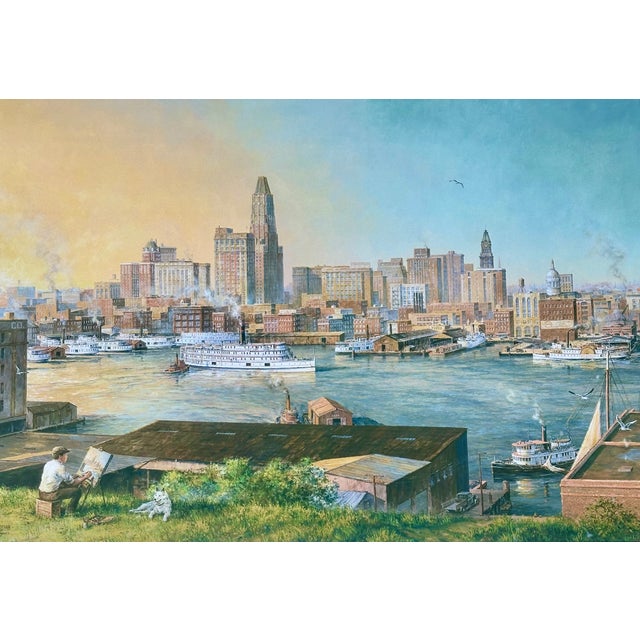 Original signed limited edition print Paul McGehee, (1540 / 2000), from 1988. Print is titled Old Baltimore Harbor,...