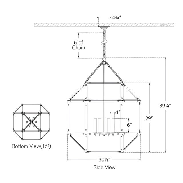 Visual Comfort Suzanne Kasler for Visual Comfort Signature Morris Grande Lantern in Gilded Iron with White Glass For Sale - Image 4 of 4
