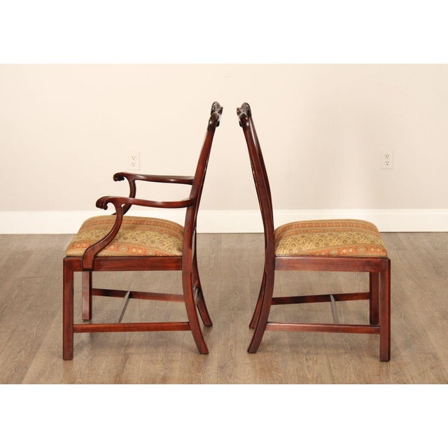 Henkel Harris Henkel Harris Chippendale Style Set of Eight Mahogany Dining Chairs For Sale - Image 4 of 12
