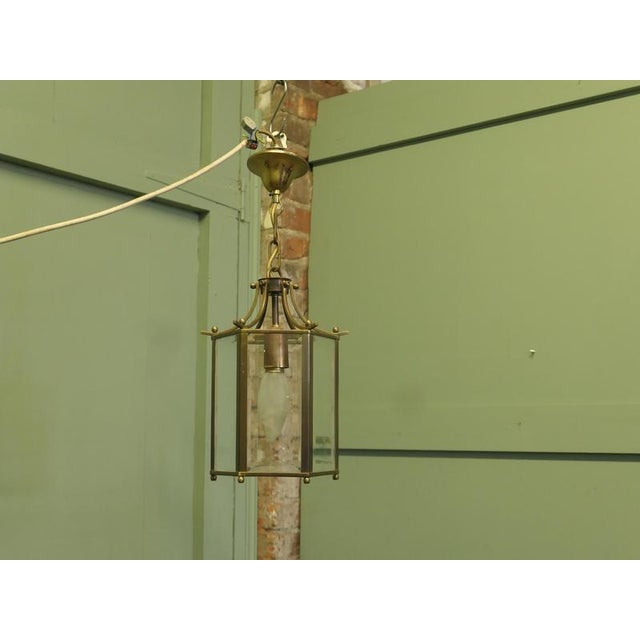 French Brass and Glass Hall Lantern, 1920 For Sale - Image 6 of 7