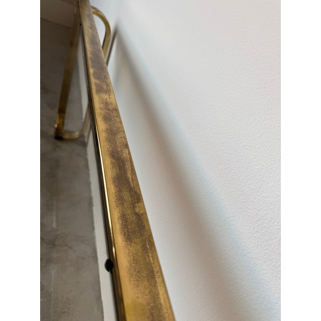 Vintage Hollywood Regency Brass and Glass Sofa Console Table by Milo Baughman for Dia For Sale - Image 9 of 12