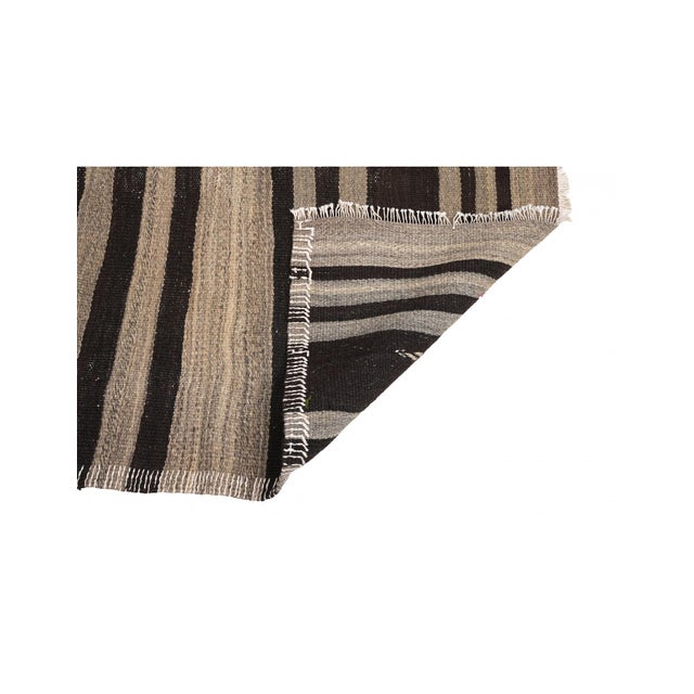 1960s Striped Vintage Kilim Rug - 4`0″ X 5`11″ For Sale - Image 5 of 6
