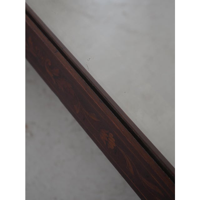 Antique Marquetry Inlaid Victorian Mahogany Cheval Mirror For Sale - Image 9 of 12