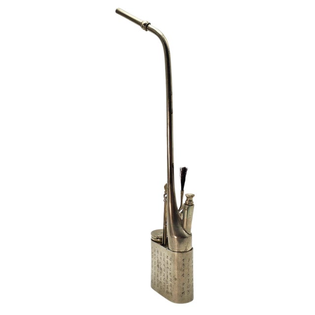 Antique Chinese Wenfang Scholar Desk Paktong Water Dropper Utensil Set 15" For Sale - Image 13 of 18