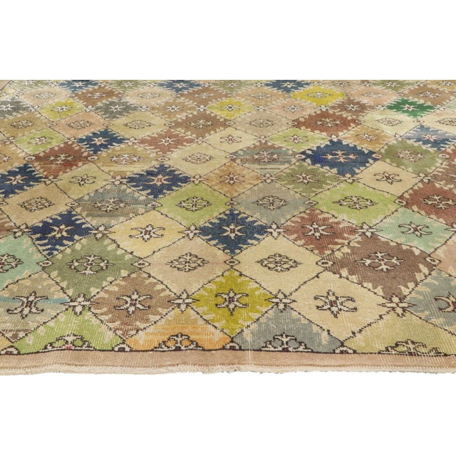 Rustic Vintage Turkish Sivas Rug - 06'09 X 10'00 For Sale - Image 4 of 10