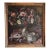 1920 Belgian Still Life Oil on Canvas Painting, Dark Florals For Sale