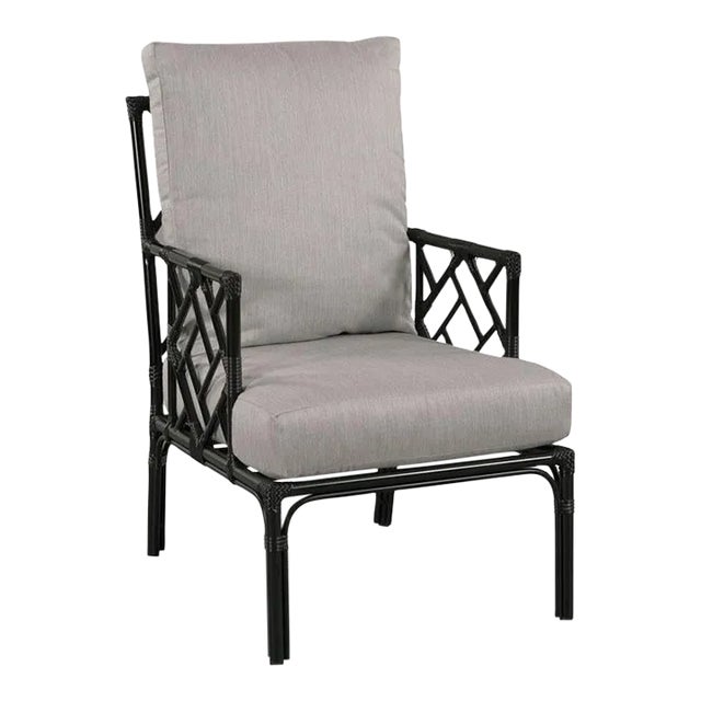 Woodbridge Furniture Carlyle Arm Chair, Satin Black Finish For Sale