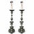 Baroque Pair Antique Solid Pewter Baroque Style Candlestick Floor Lamps For Sale - Image 3 of 12