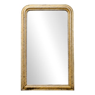 Antique Late 19th Century Louis Philippe Mercury Mirror in Gold Gilding For Sale