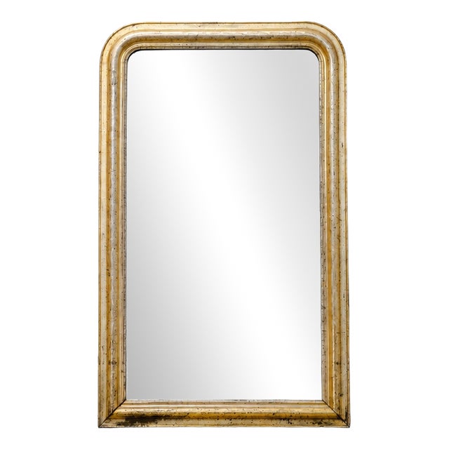 Antique Late 19th Century Louis Philippe Mercury Mirror in Gold Gilding For Sale