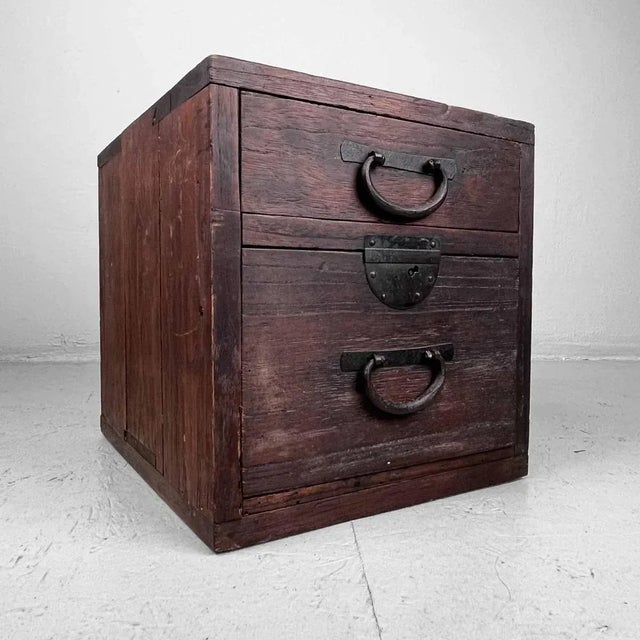 Haribako (針 箱): typical Japanese wooden furniture for sewing utensils, writing materials,\. This one has two drawers. The...