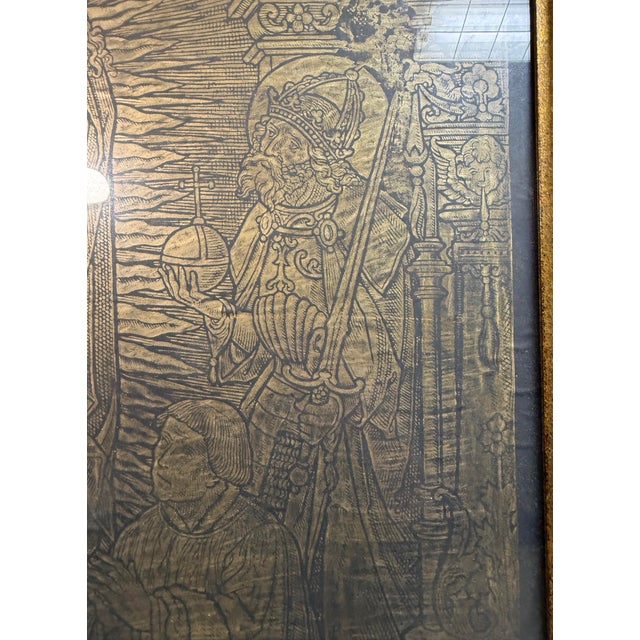 Up for sale is a large antique religious brass rubbing depicting the 1535 memorial of Canon Henry Oskens, featuring...
