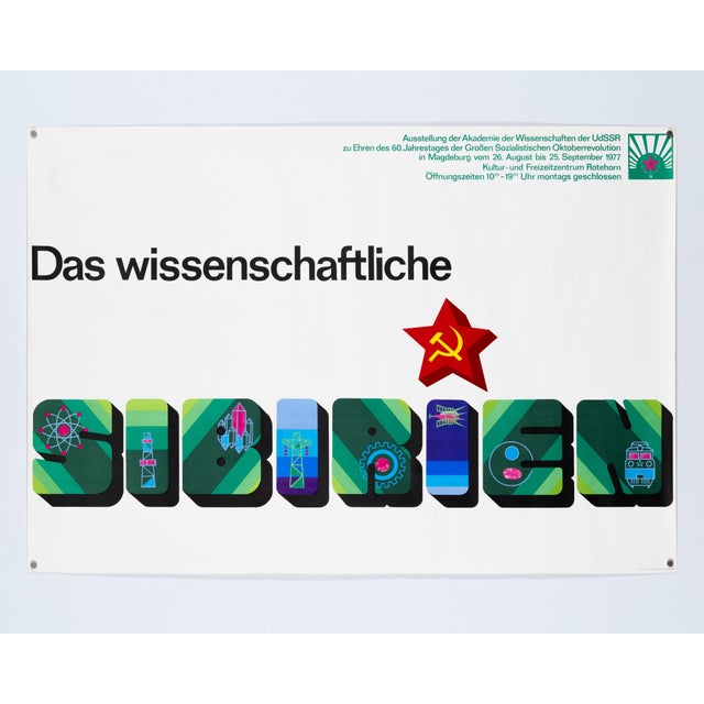 Modern Das Wissenschaftliche Sibirien Science Exhibition Poster, GDR, 1977 For Sale - Image 3 of 9