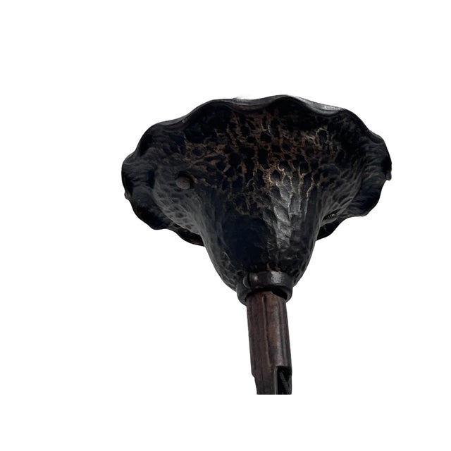 1930s Slip Shade Chandelier With Amber Glass Shades For Sale - Image 4 of 14