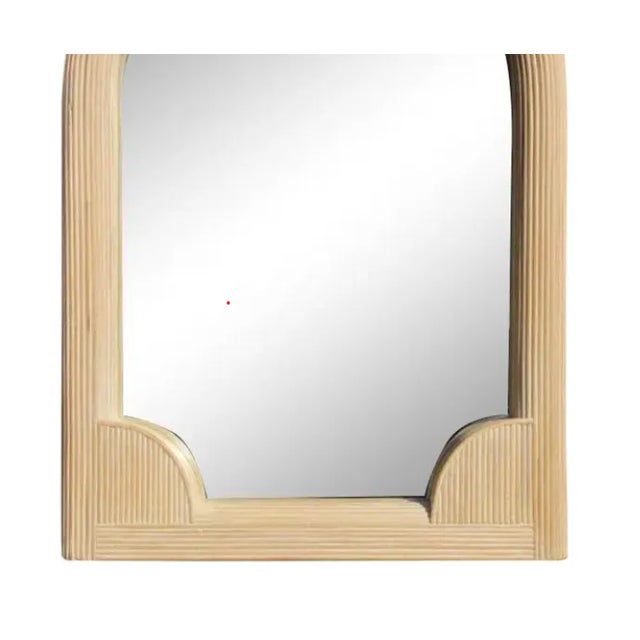 Vintage Coastal Cerused Pencil Reed Arch Mirror For Sale - Image 10 of 12