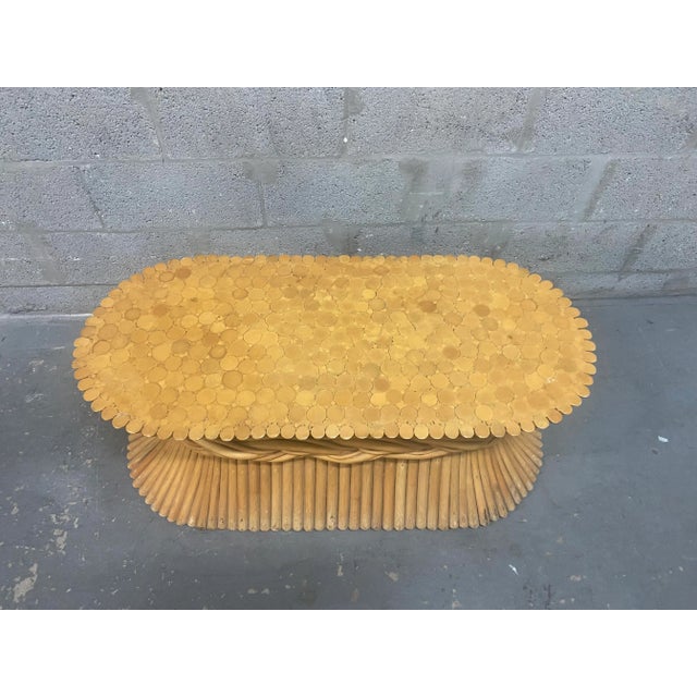 1970s McGuire Style Sheaf of Wheat Coffee Table . For Sale - Image 9 of 12
