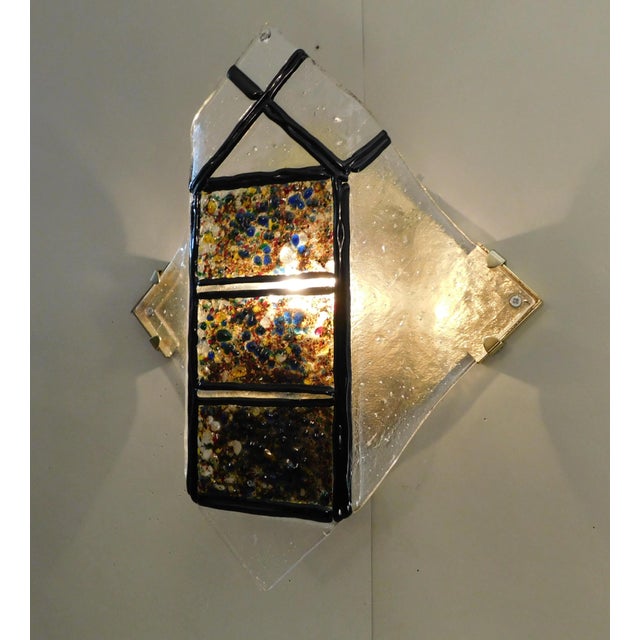 1970s "Rombo" Brutalist Murano Sconces, a Pair For Sale - Image 10 of 11