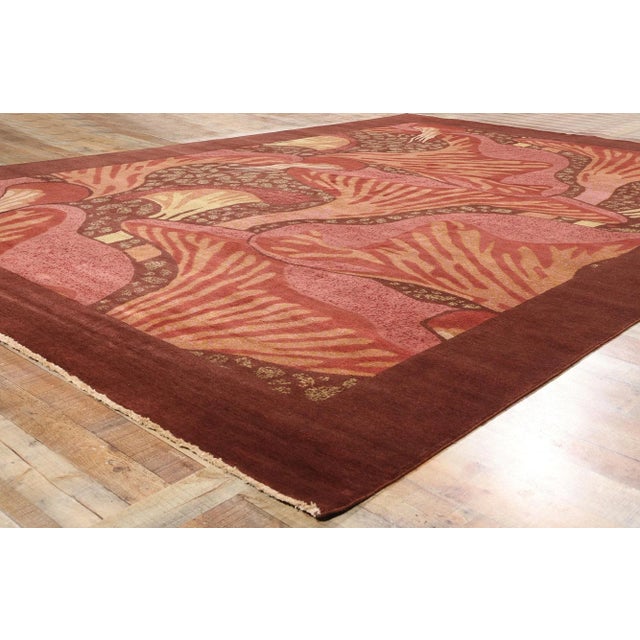 Textile Organic Modern Moser Mushroom Biophilic Rug - 09'10 X 13'10. For Sale - Image 7 of 9
