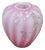 1992 Fenton Rosalene Pink Twining Floral Satin Glass Melon Vase Urn 7" For Sale
