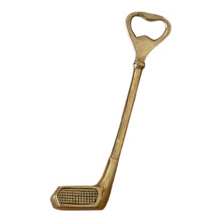 1950s French Brass Golf Club Bottle Opener For Sale