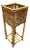 Mid Century Cubed Woven Rattan Pedestal Plant Stand For Sale
