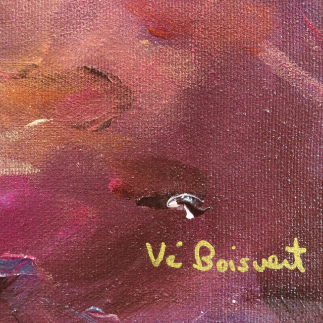 2020s Sailing in the Nympheas - Red Copper Gold Abstract Floral Landscape Painting Original Artwork by Vé Boisvert For Sale - Image 5 of 9