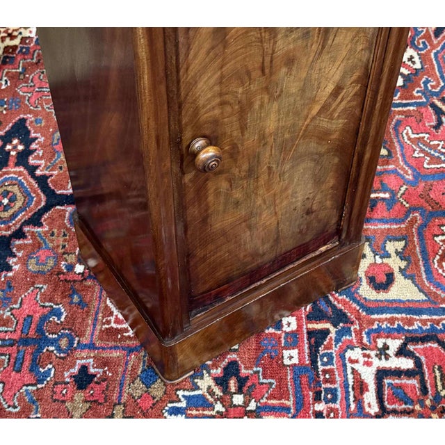 Antique Bedside Table in Mahogany with Grey Marble Top, 1800s For Sale - Image 4 of 16