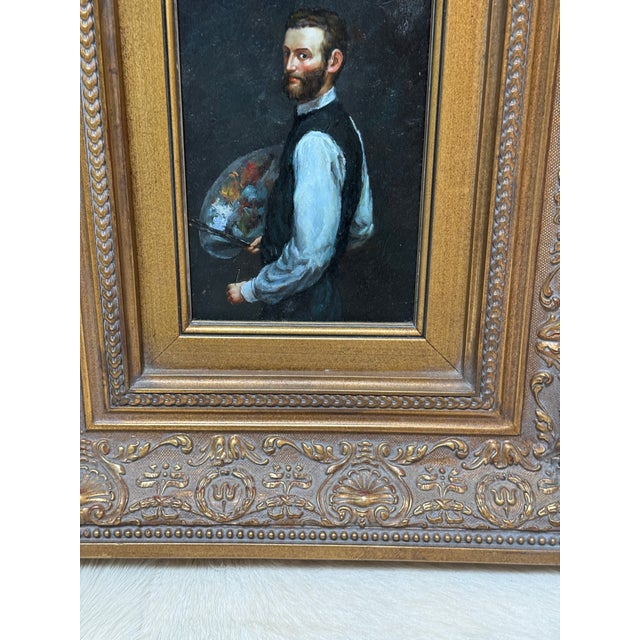 Frédéric Bazille Self-Portrait With Palette Reproduction Print, Framed For Sale - Image 12 of 12