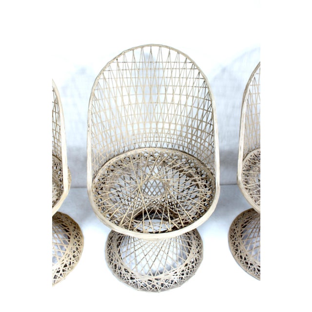 Glass 1950s Russell Woodard Spun Fiberglass Beige "Peacock" Cafe Table & 4 Chairs For Sale - Image 7 of 12