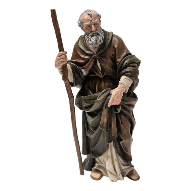 Standing Nativity Shepherd With Staff For Sale