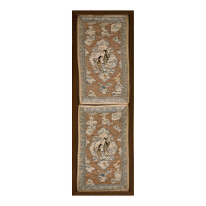 Mid 19th Century Pair of Chinese Silk & Metal Embroidery