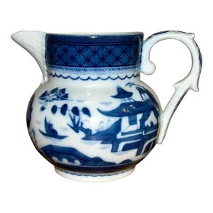20th Century Vista Alegre Blue and White Small Creamer Pitcher
