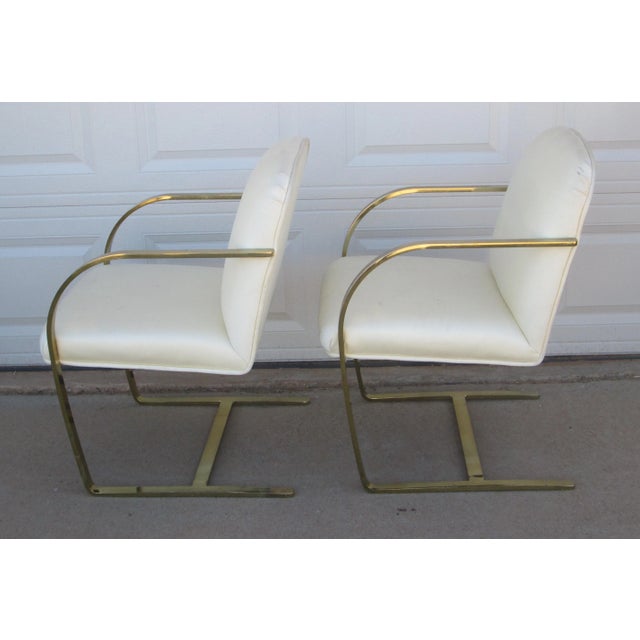 Mid 20th Century Ludwig Mies Van Der Rohe Brno Style Chairs Gold Tone Flat Arm For Sale - Image 14 of 16