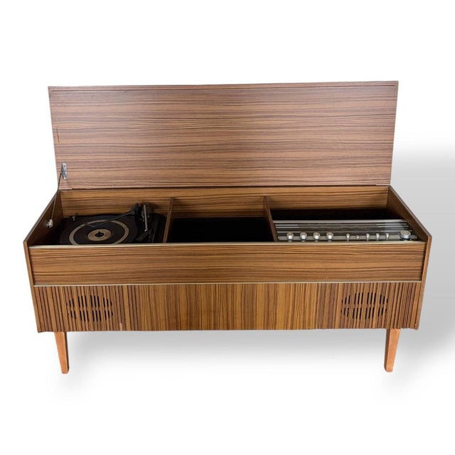 Brown Mid-Century Radiogram Stereo Console from Marconiphone, 1960s For Sale - Image 8 of 9