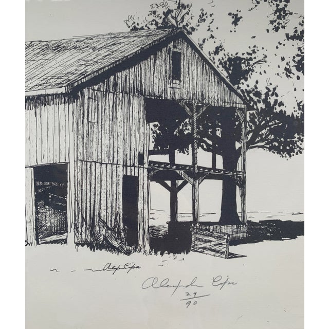 This rustic barn feels all sorts of mid century Americana. Originally drawn in pen and ink and signed29/90 in pencil by...