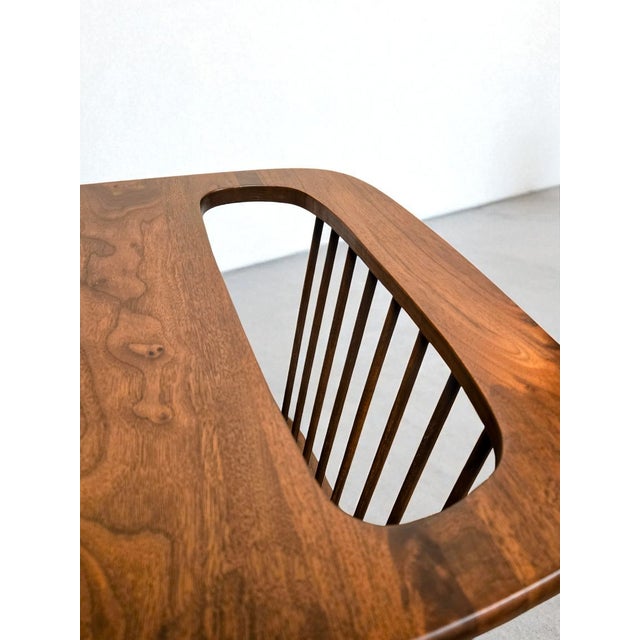 1960s Restored 1960's Arthur Umanoff Solid Walnut Magazine Rack Side Table For Sale - Image 5 of 6
