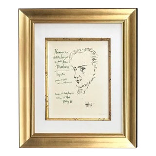 1950s Picasso Lithograph 73 Homage a Machado Art in Posters Framed For Sale