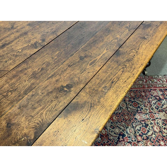 19th-Century Farmhouse Table with Fir Top and Poplar Base For Sale - Image 18 of 18