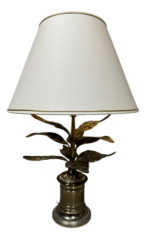 Vintage Hollywood Regency Palm Table Lamp, 1970s
