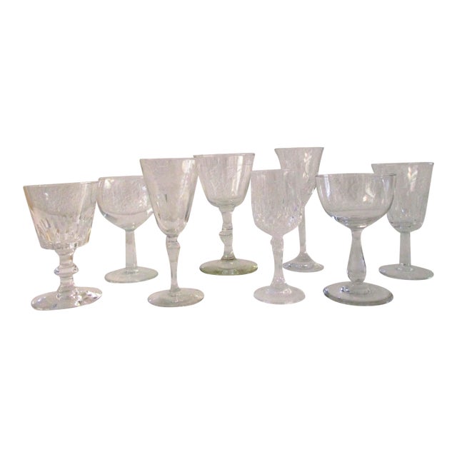 Mid-Century Cocktail Glass Collection, S/8 For Sale