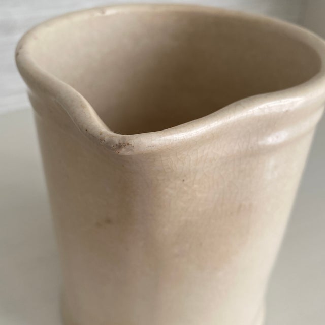 Antique Cream Beige Ironstone Milk Pitcher For Sale In Dallas - Image 6 of 12